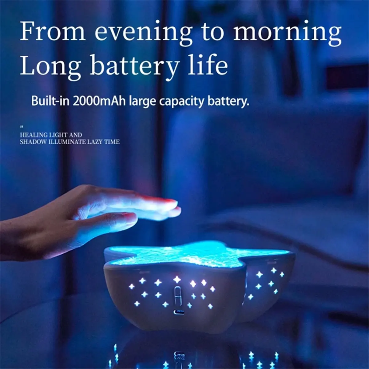 Top Starfish LED Night Light Rechargeable Table Lamp Wave Projector Lights Romantic for Bedroom Desk Festival Decor