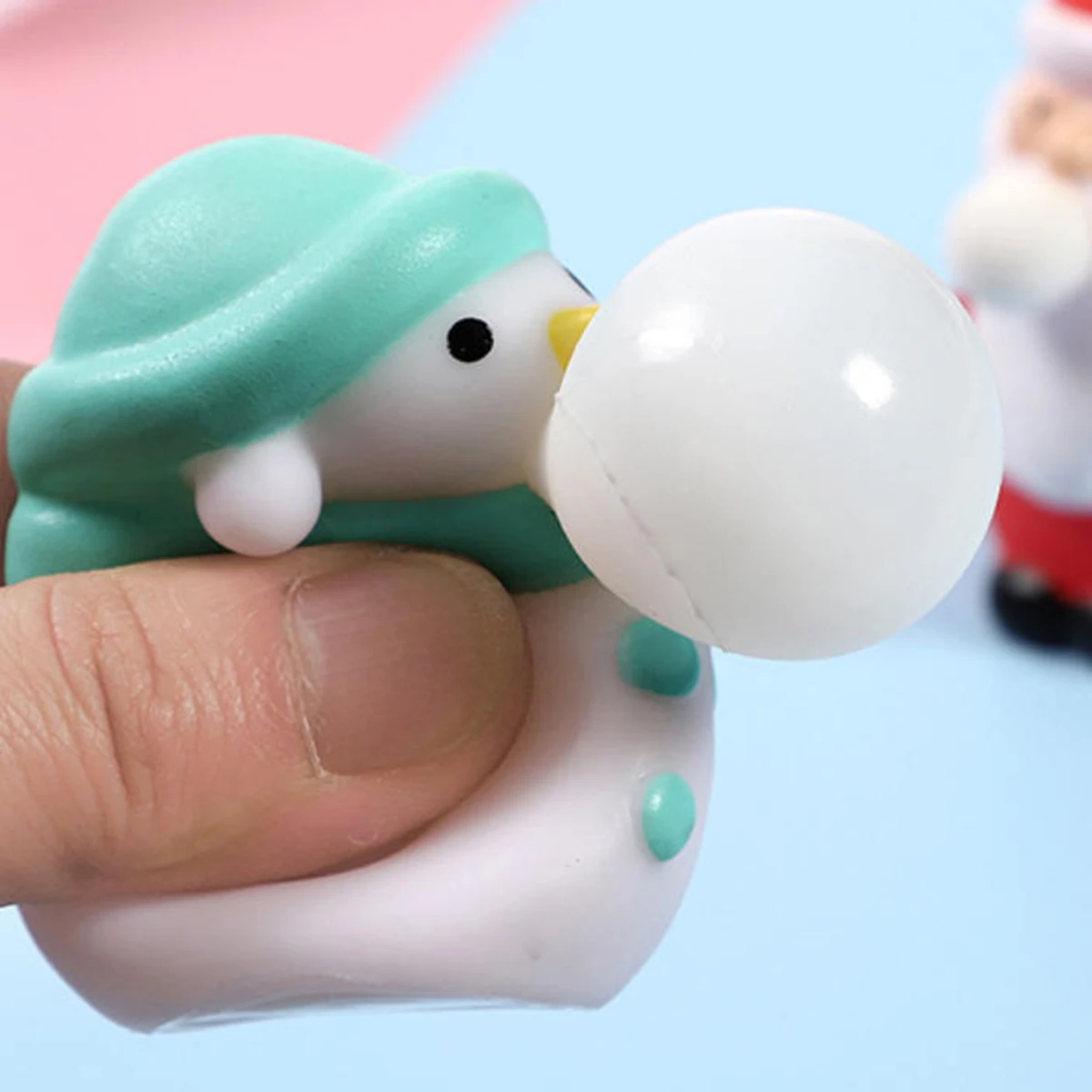 Jouet d'extrusion de noël mignon, boules Anti-Stress, père noël, bonhomme de neige, élan, décompression, jouets sensoriels à presser, cadeaux de noël pour enfants