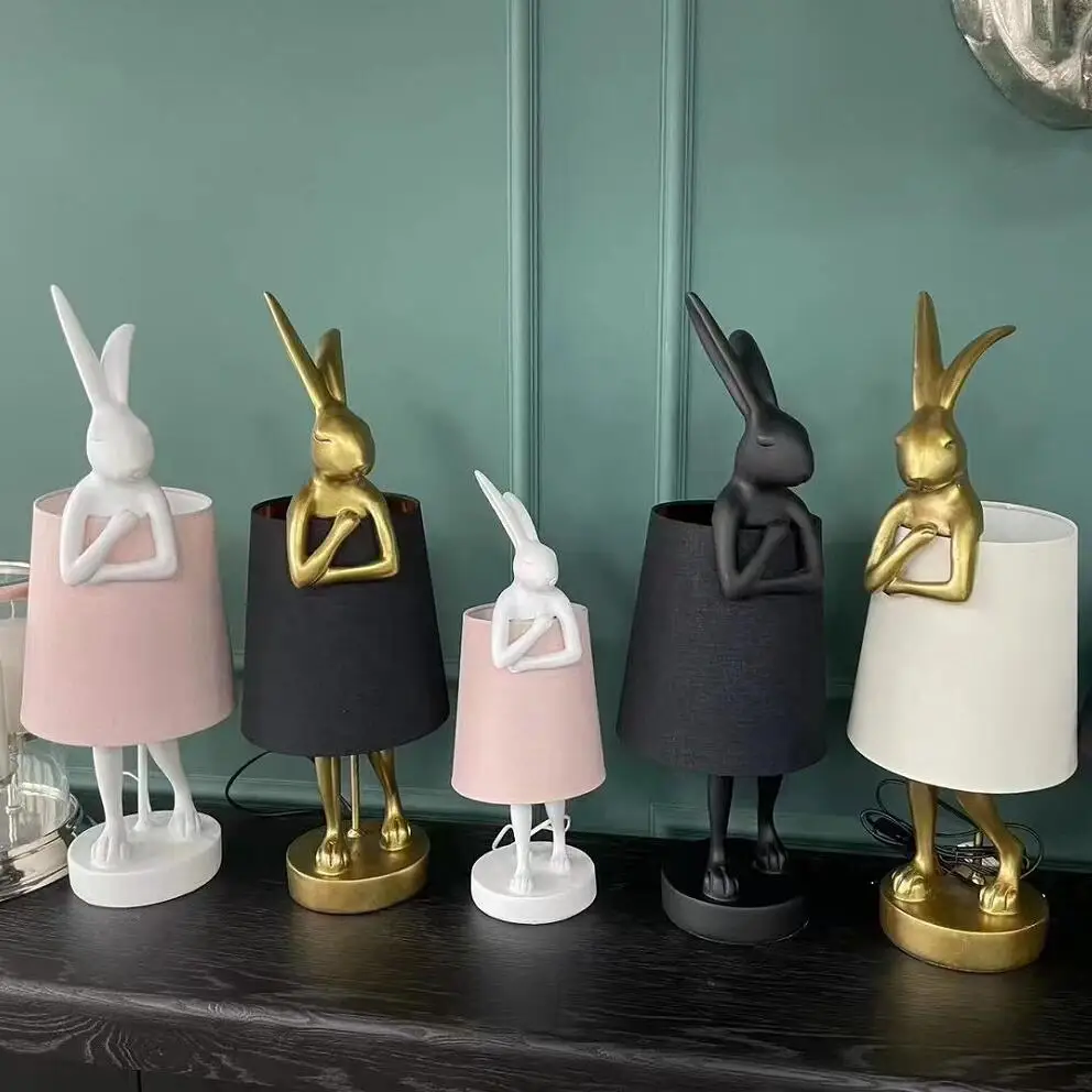 Kawaai Rabbit Table Lamp for Bedroom Bedside Decorations Cute Rabbit Desk Lamps Christmas Gift Girl\'s Room Lovely Night Light