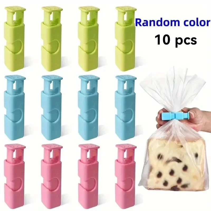 10 قطعة قابلة لإعادة الاستخدام الغذاء ختم مقاطع البلاستيك وجبة خفيفة مقاطع حقيبة الرطوبة برهان الطازجة حفظ مقاطع جيب ختم المشبك أداة خارجية