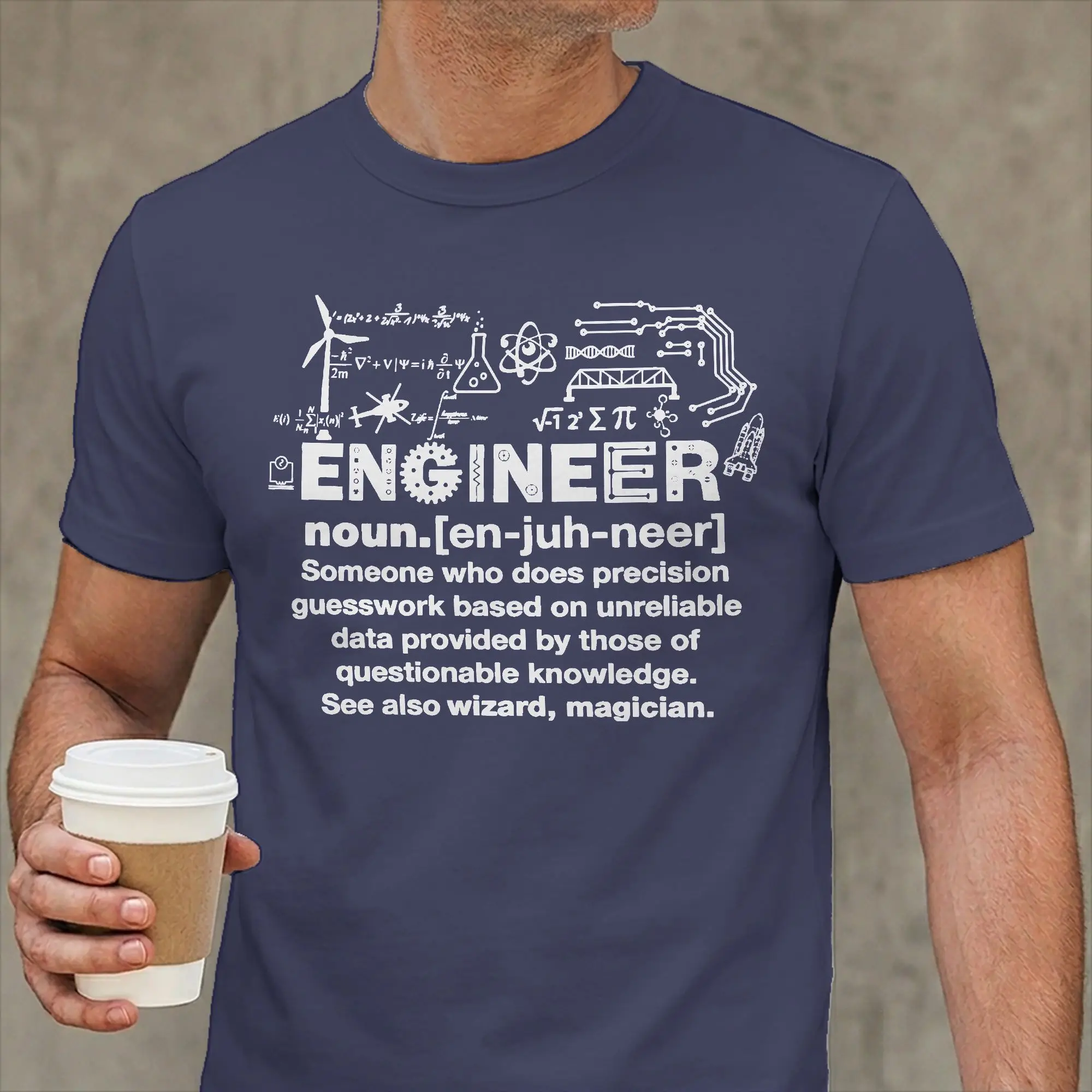 Men T-Shirts Engineer Humor Definition Casual 100% Cotton Tees Short Sleeve Programmer T Shirt Crew Neck Tops Graphic