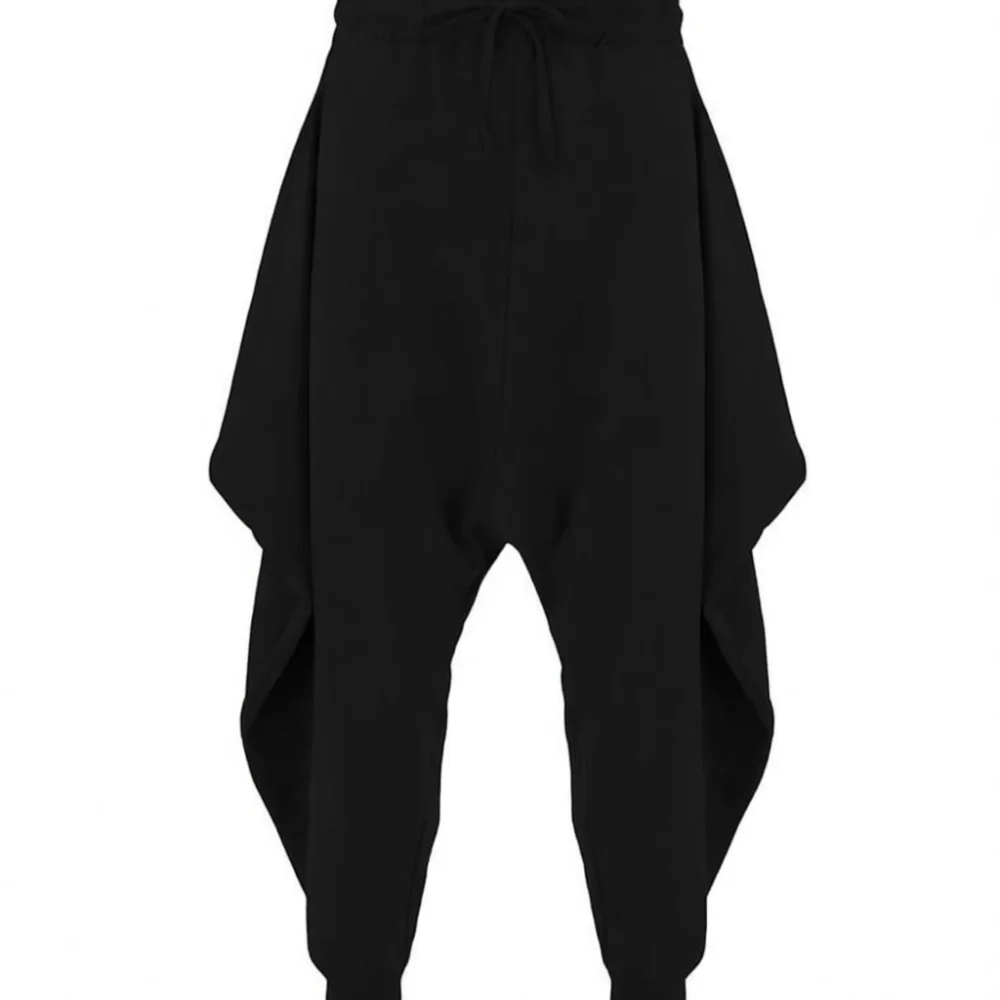 Mens Harem Pants Loose Fit Vintage Casual Style Streetwear Joggers Elastic Waist Trousers Comfortable Cotton Clothing Pants