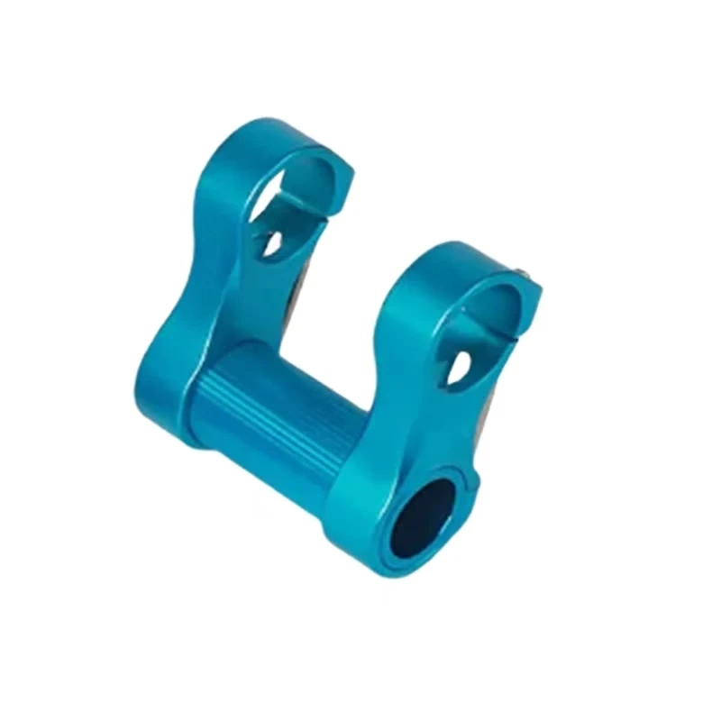 

Custom CNC machined aluminum alloy blue anodized double hole mechanical fixing bracket mechanical connection accessories
