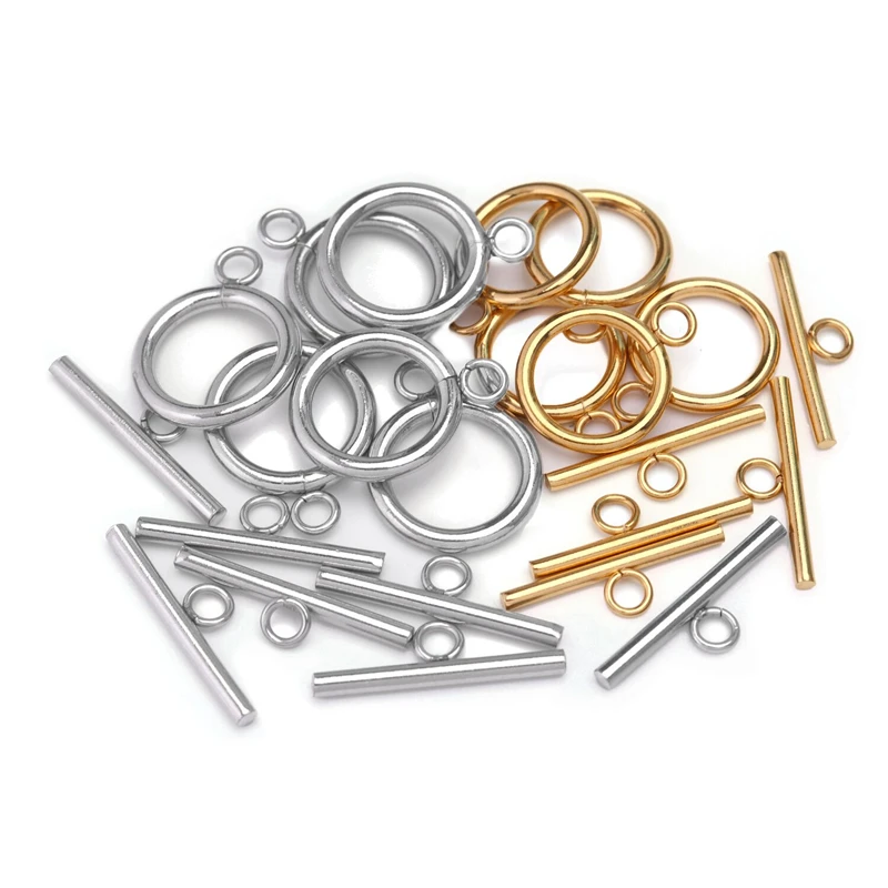 4Sets Stainless Steel Classic OT Clasp For Necklace Bracelet Making Toggle Clasp Connector For Jewelry Findings DIY Accessories