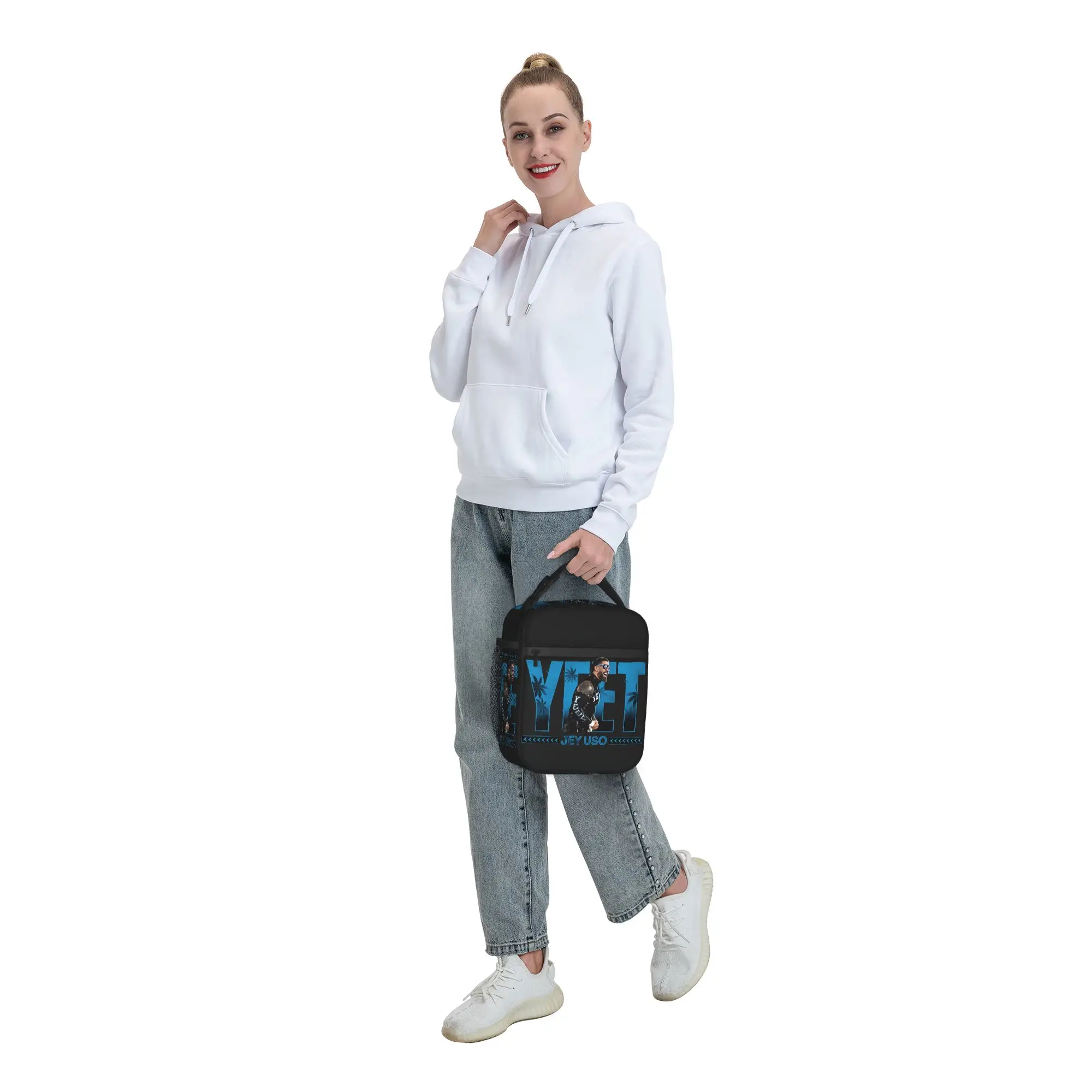 JEY YEET USO Wrestling Lunch Bag Vintage Lunchbox für Mädchen, Büro-Kühltasche, wasserdicht, bedruckt, Thermo-Tragetasche – Detail 8