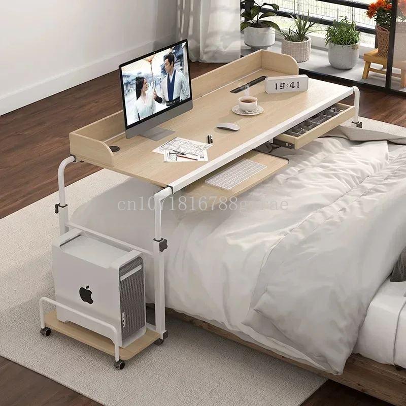 Overbed Laptop Desk with Wheels, Over Bed Desk, Adjustable Table for King and Queen Bed, Laptop Table on Wheels