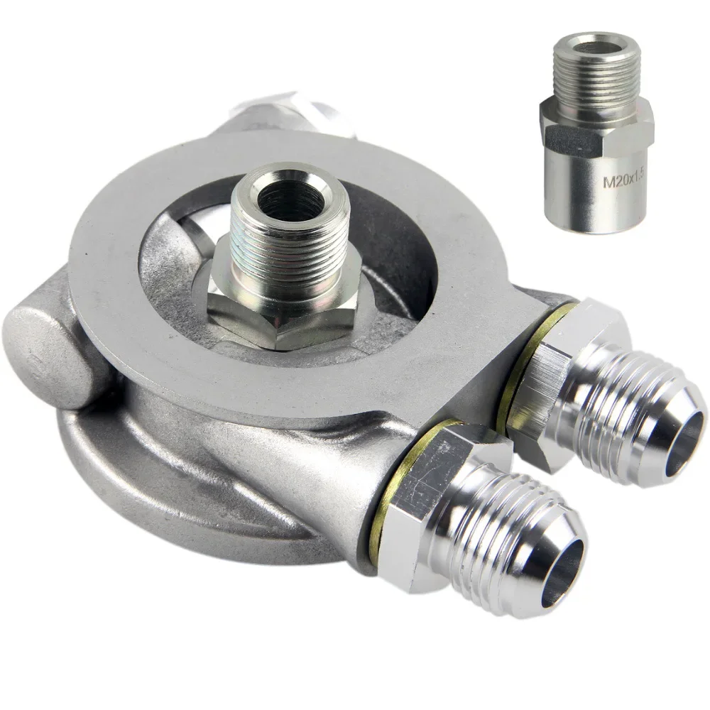 Aluminum AN8 AN10 Oil Cooler Sandwich Plate Filter Adapter Turbo Thermostat Oil Sender Adapter
