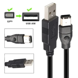 Firewire Connector IEEE 1394 Firewire 6 Pin Connector Male To USB 2.0 Male Adaptor Convertor Cable Cord 1.8m/3/4.5m H8WD