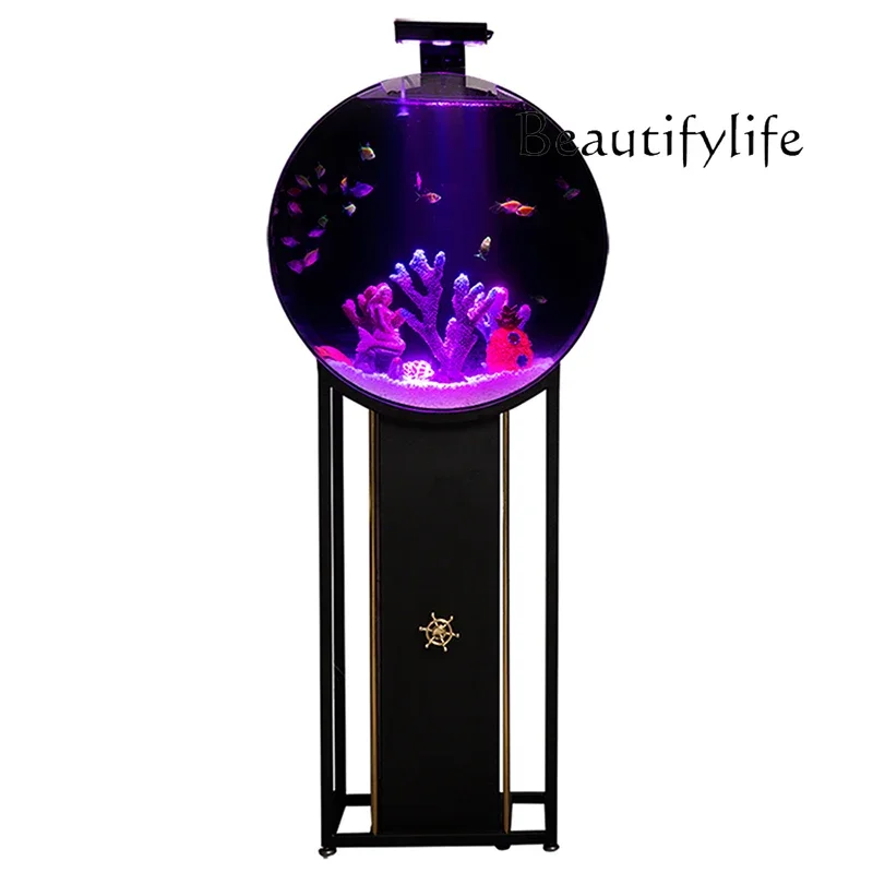 

Креативный аквариум класса люкс, напольный, для гостиной, маленький аквариум для золотых рыбок, безводный, круглый, X