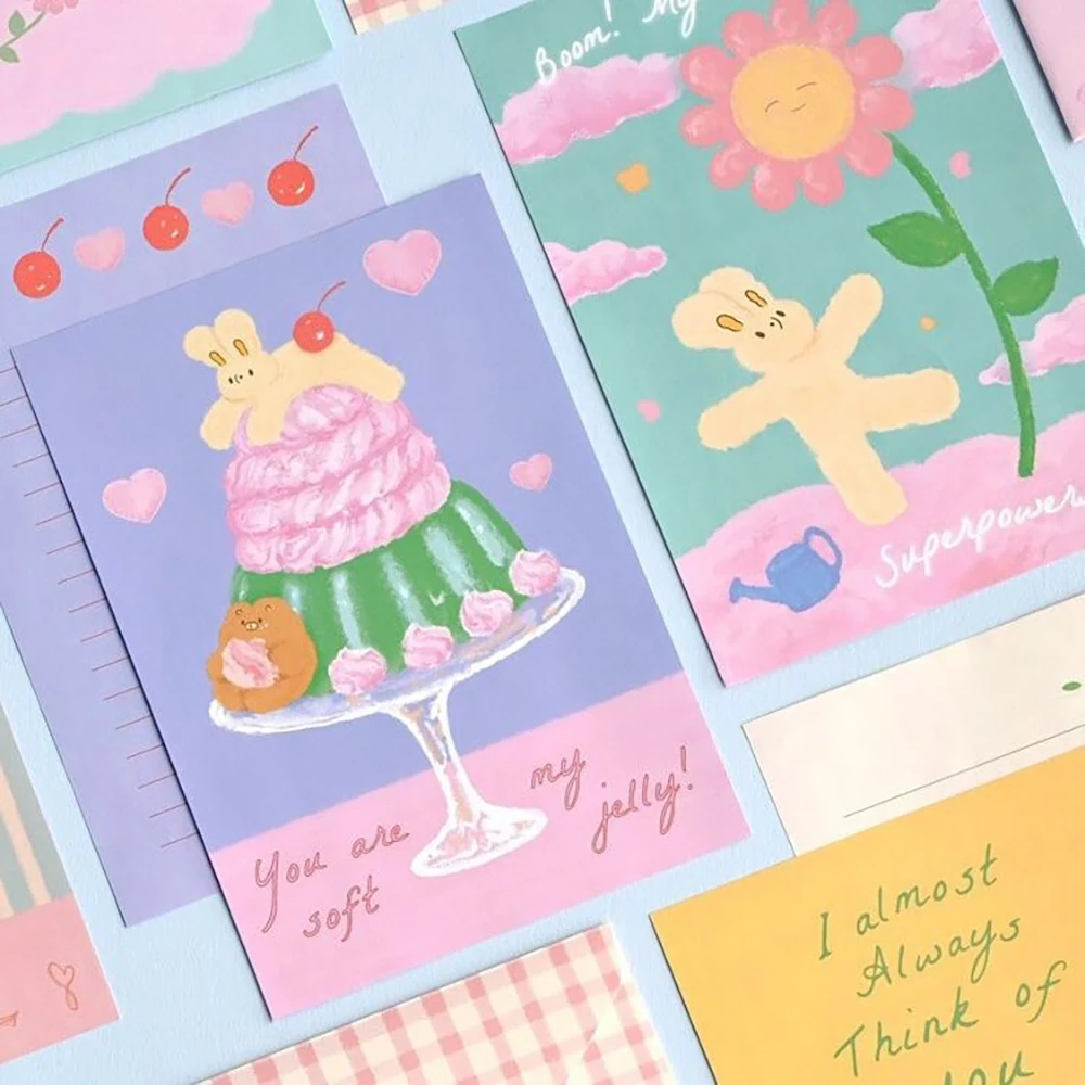 Cute Cartoon Animal Illustration Envelope Letter Set, Korean Girl Ins Confession Letter, Handwritten Blessing Message