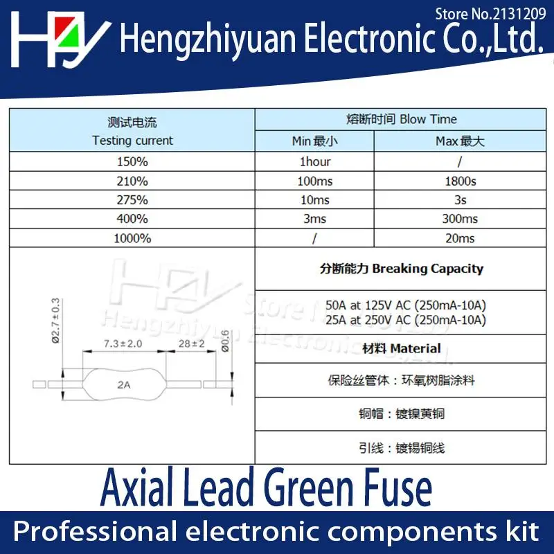 Assiale Piombo Verde Fusibile 125/250V 1/16A 62mA 1/8A 125mA 1/4A 250mA 1A 2A 3A 3.15A 4A 5A 7A 8A 10A 15A Colpo Veloce Fusibile di Resistenza