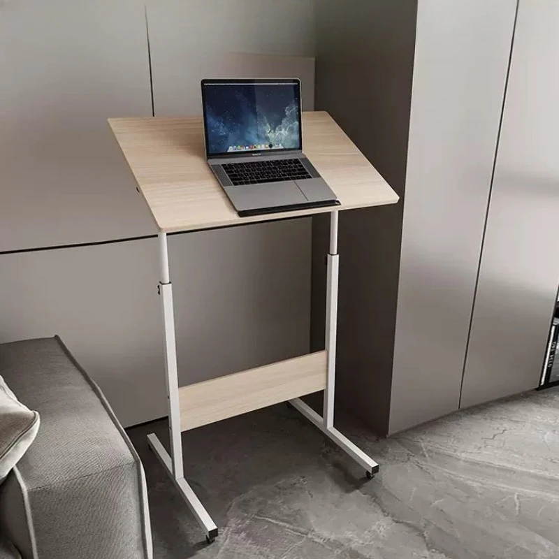 Big Standing Adjustable Height Mobile Laptop Desk Wide Tilt Angle Bedside Portable Space Saving Extra Strong Heavy Load Capacity