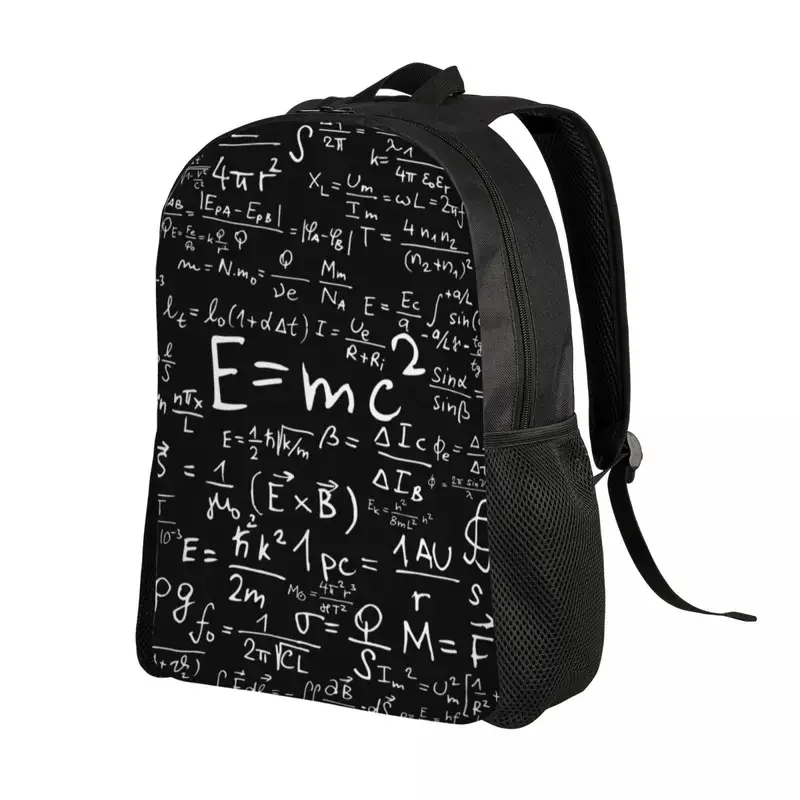 Sacs à dos d'équations physiques pour hommes et femmes, sac à livres pour étudiants, convient pour ordinateur portable 15 pouces, Geek Science Math Bags