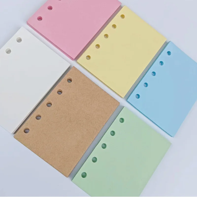 M5 5 Holes 50Shhets Colorful Loose Leaf Notebook Refill Spiral Binder Inner Page To Do Line Dot Grid Inside Paper Stationery