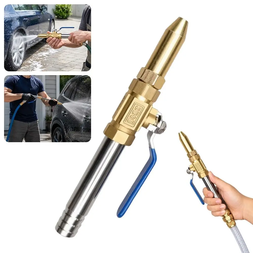 New 4 Points High Pressure Spray Head Copper Adjustable Spray Mixer Truck Cleaning Nozzle Ball Valve Switch Direct Spray Nozzle