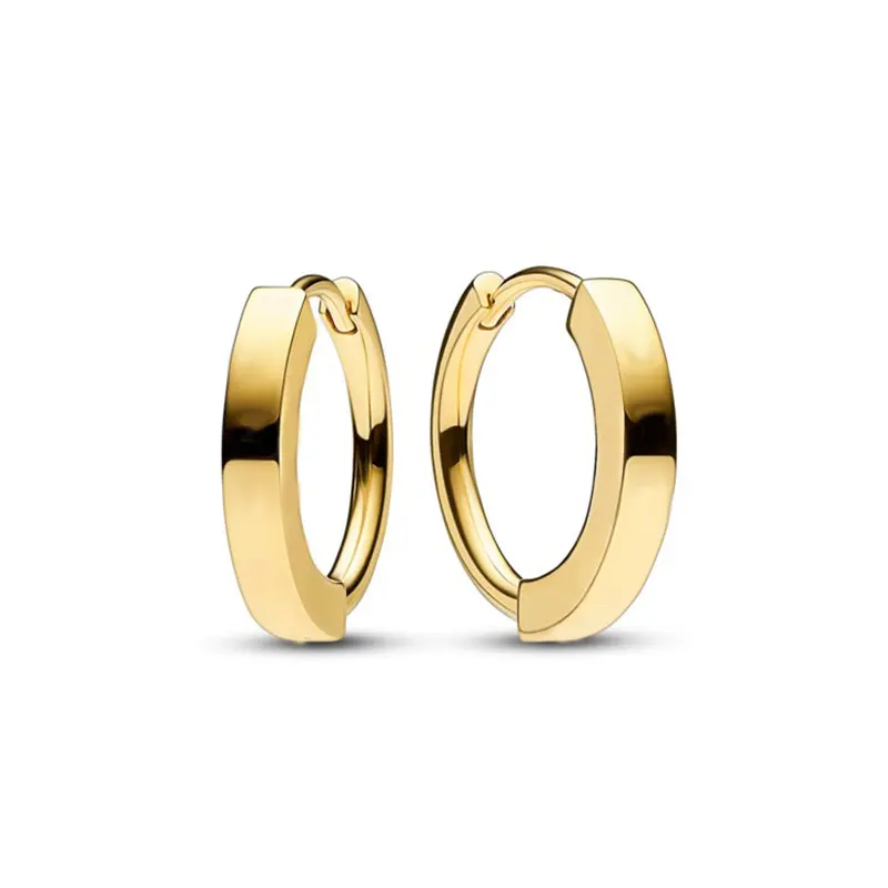 Brincos de pérolas circulares banhados a ouro 18k para mulheres, brincos de argola Huggie redondos 925 prata, em forma orgânica, joias de pandor finas, novos