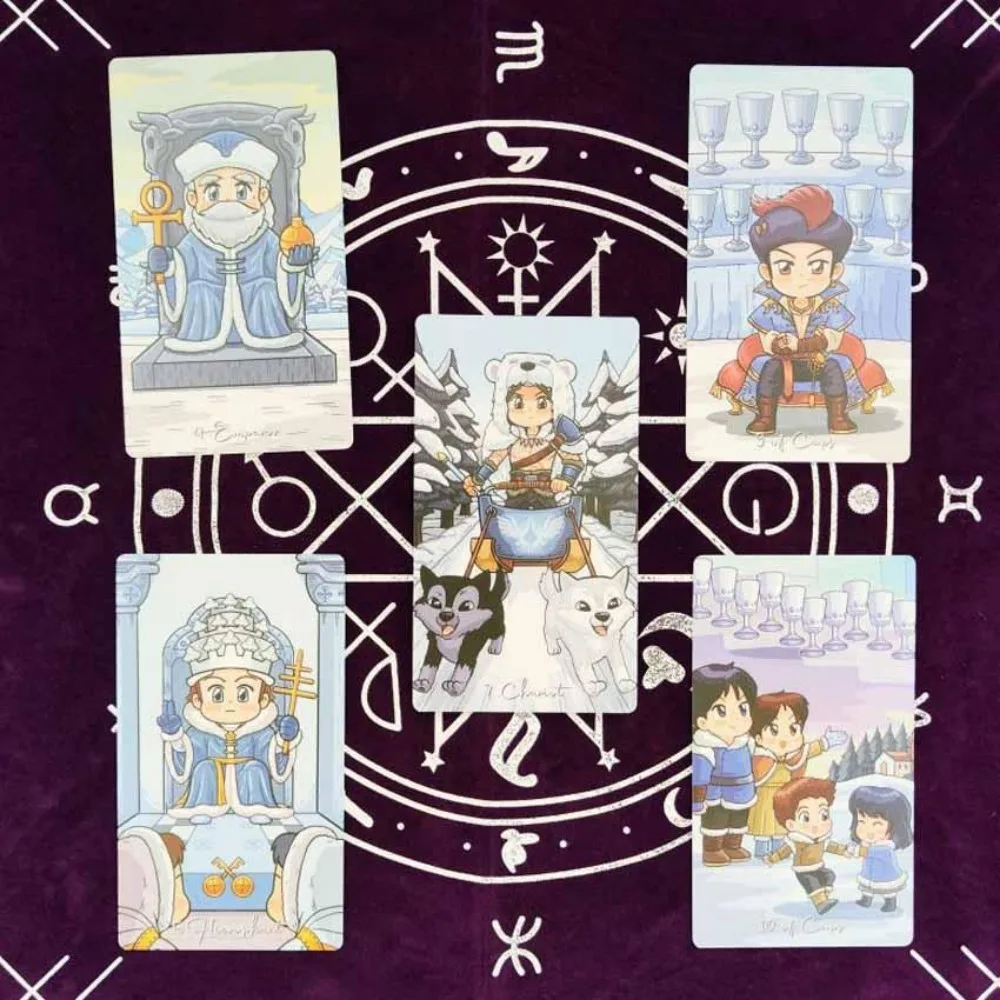 79pcs 12x7 cm Winter Mangic Tarot Deck Card Game