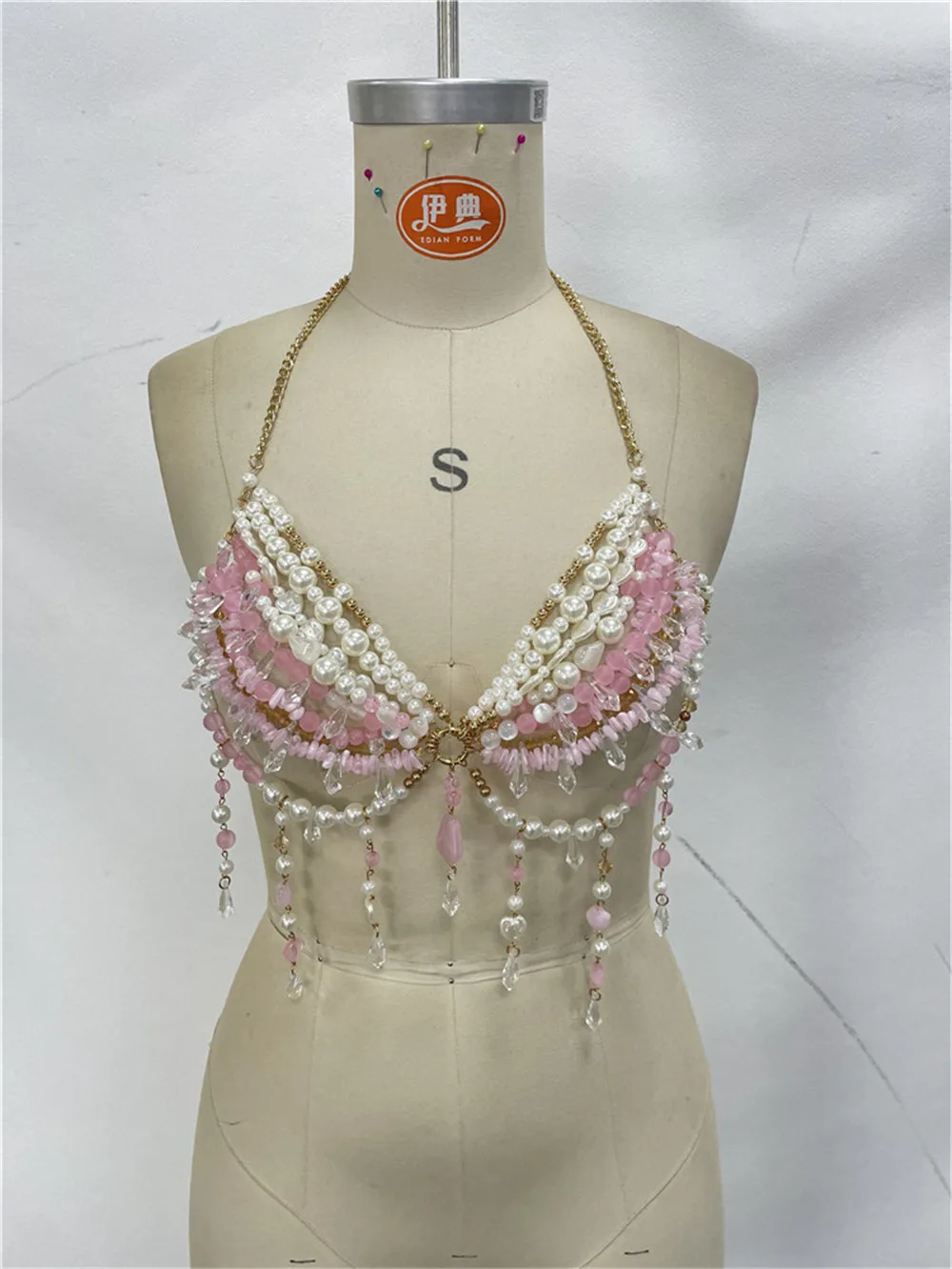 Ins European And American Wild Sexy Street Photography Nightclub Rhinestone Gemstone Splicing Tassel Women'S Top Vest