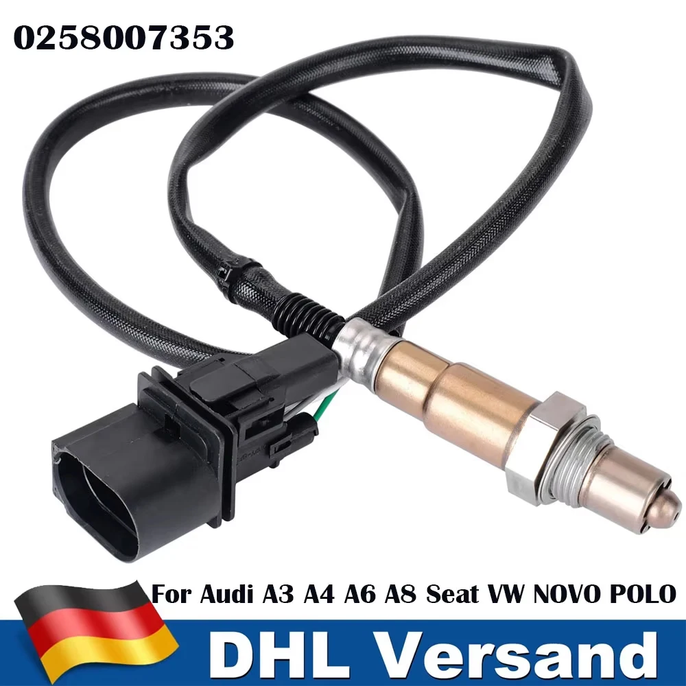Hochwertiger Katalysator-Vorfilter Lambda O2 Sauerstoffsensor 0258007353 für Audi A3 A4 A6 A8 Seat VW NOVO POLO Skoda Bentley Autozubehör
