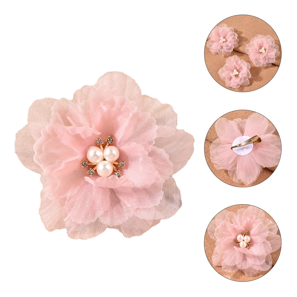 

3 Pcs Hairpin Teens Accessories Girls Barrette Wrinkle Women Kids Clip Flower Fabric Exquisite Design Clips