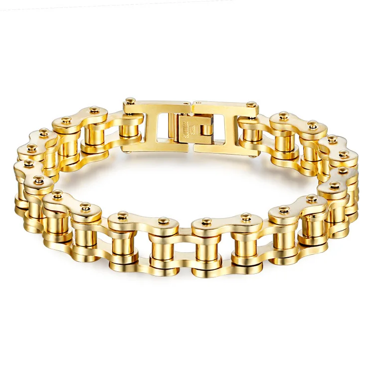 4 color Punk Rock 316L Stainless Steel Biker Mens Bracelet Link Chain Motorcycle Bike Bicycle Chain Bracelets Bangles Jewelry