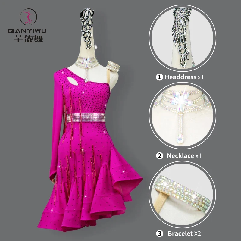 Vestido de Baile Latino 2026, Falda para Baile de Salón, Traje con Flecos para Fiesta de Graduación, Ropa de Práctica de Samba para Mujer, Disfraz Sexy para Competencia  flecos flamenco niña con bailar fiesta cortos co