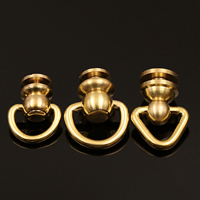 1pc Solid Brass Ball Stud Rivets w/screws D-Ring Triangle-ring 360 Degree Rotate Head Spikes Buttons Leather Decor Handbag Phone