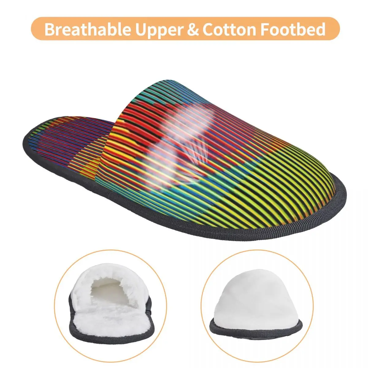 طباعة النساء كارلوس كروز ديز الحركية والبصرية الفن شبشب منزل دافئ دافئ رغوة الذاكرة رقيق النعال داخلي في الهواء الطلق الأحذية