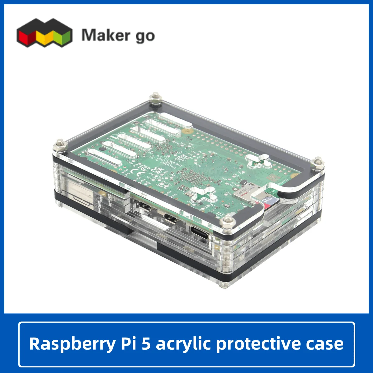 Raspberry Pi 5 Shell 9-layer Acrylic Protective Shell Supports The Installation Of Official Fans And Extensions