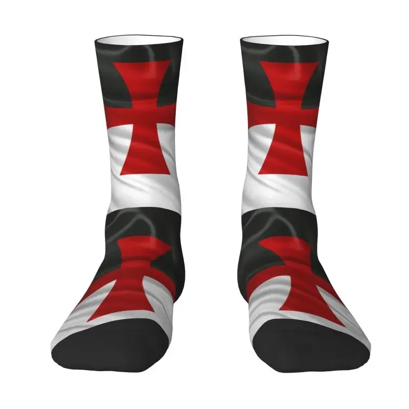 Flag Of Knights Templar Dress Socks for Men Women Warm Fashion Medieval Crusades Cross Crew Socks