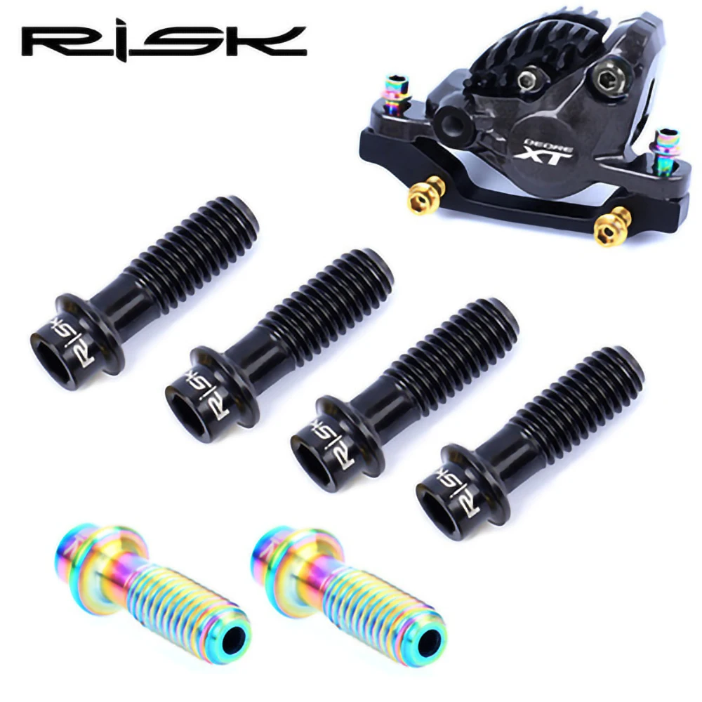 Risk Mountain Bike Bicycle Hollowed Out M6x18SL DiscBrake Caliper Fixing Bolts Screws Titanium Alloy Bicycle Accessories