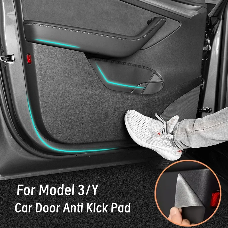 

Car Door Anti-Kick Pad For Tesla Model Y/3 Highland Leather Seat Both Side Anti-dirty Pad Sticker Protector Cover Car Decoration