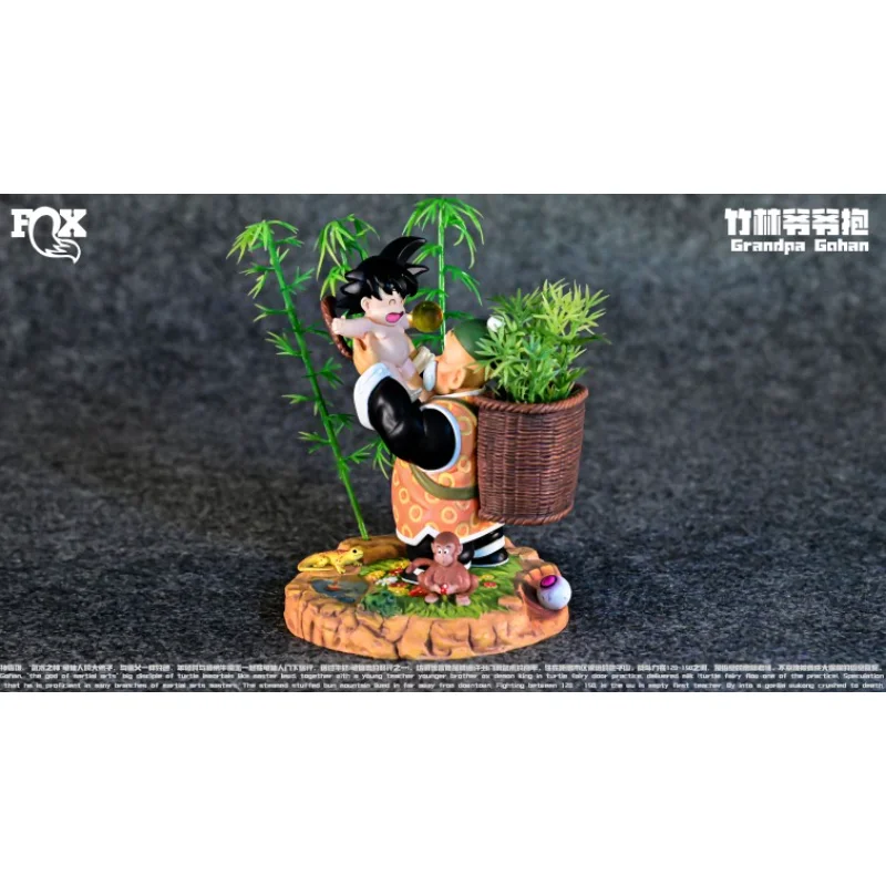 FOX STUDIO Dragon Ball pequena cena série segundo jogo, vovô floresta de bambu abraçando estátua modelo figura GK