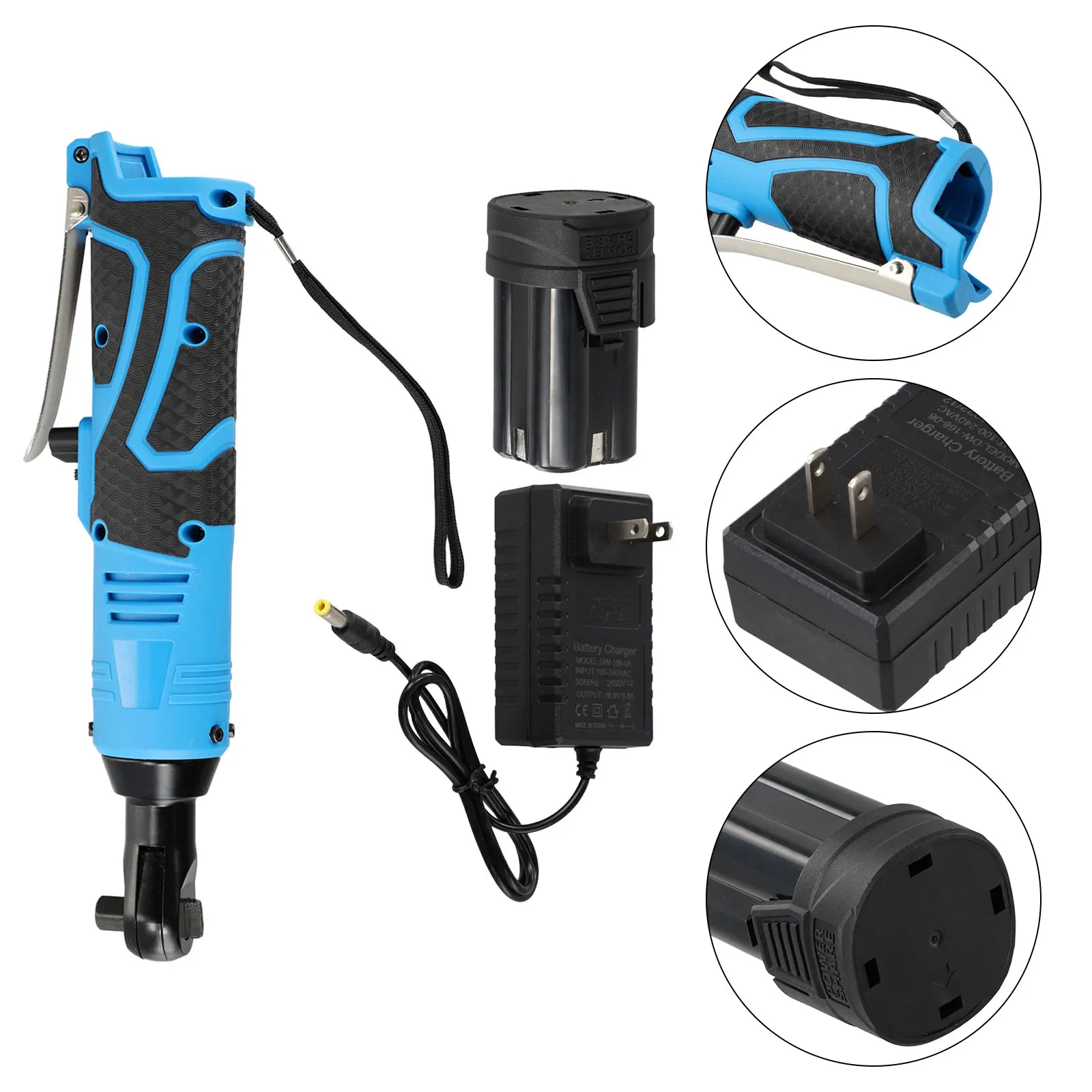 3/8\\\'\\\' 18V Cordless Ratchet Wrench Charger Battery Electric Rechargeable Screwdriver Ratchet Driver Repairing Power Tools Kit