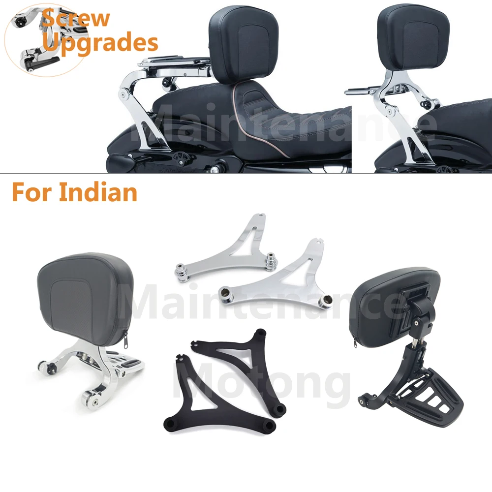 

Motorcycle Backrest & Mount Kits Multi-Purpose Driver Passenger Backrest For Indian Scout Chief Vintage 2014-up