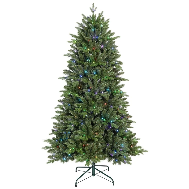 

7FT Pre-lit Christmas Tree with 340 RGB LED Lights, 2126 PE/PVC Tips, 50 Light Functions – Colorful Artificial Holiday Tree for Home or Living Room Decor