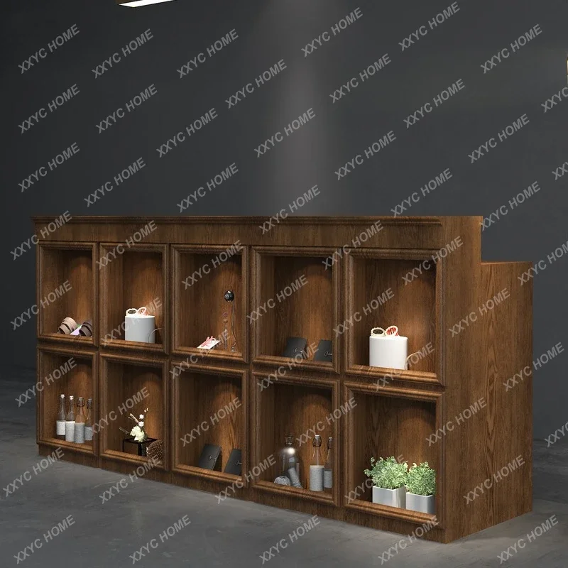 K Simple beauty salon retro cashier front desk health center reception desk jewelry store display cabinet