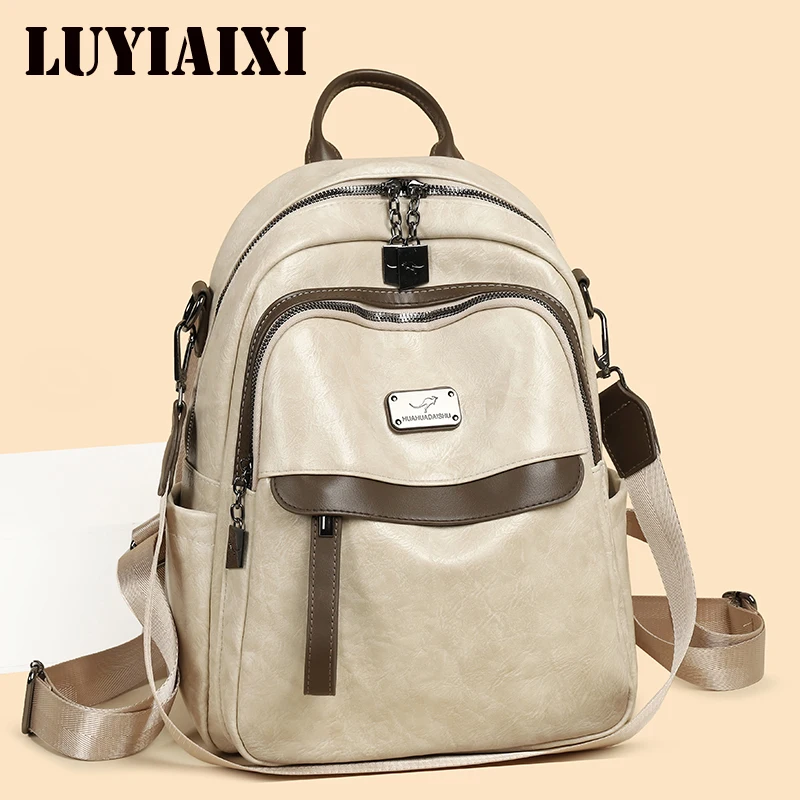 

Винтажный женский кожаный рюкзак-сумка 2026 года, высококачественный дизайнерский ранец для женщин, большой рюкзак для книг для девушек, Sac a Dos