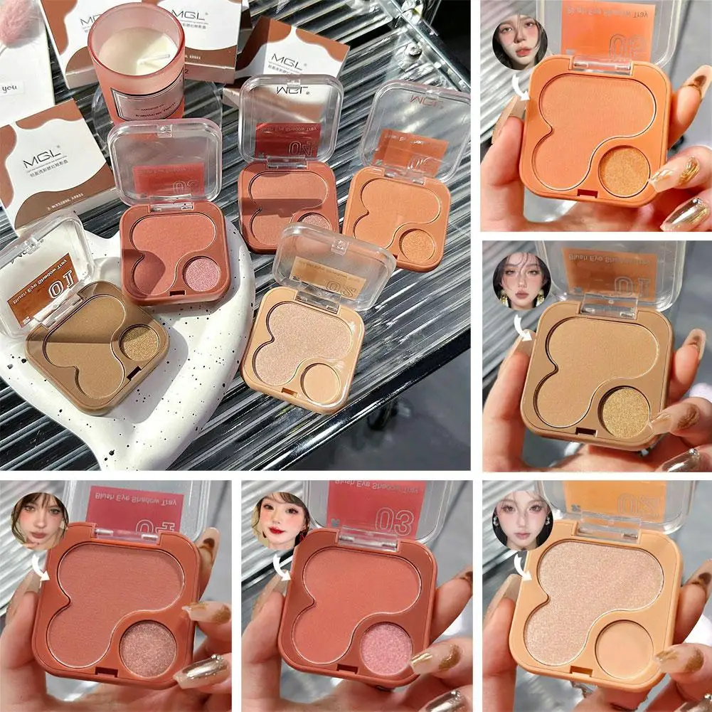 Blush de maquiagem impermeável para feminino, Face Blush, Matte, Natural Bochecha Tint, Ilumine, Face Cosméticos, Soft Contouring, D0g8