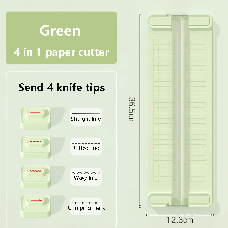 1 x 4-in-1-Zweiwege-Papierschneider, manueller Büropapierschneider, senden Sie 4 Schneidköpfe, Design für Schulen, Büros und Häuser