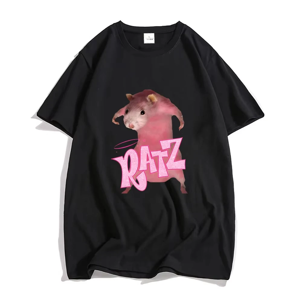 Ratz Pink Mouse Cartoon T-shirt 100% Cotton Short Sleeve Mens Tee-shirt Casual Kawaii Summer O-neck Tshirt Cute Male Soft Shirts