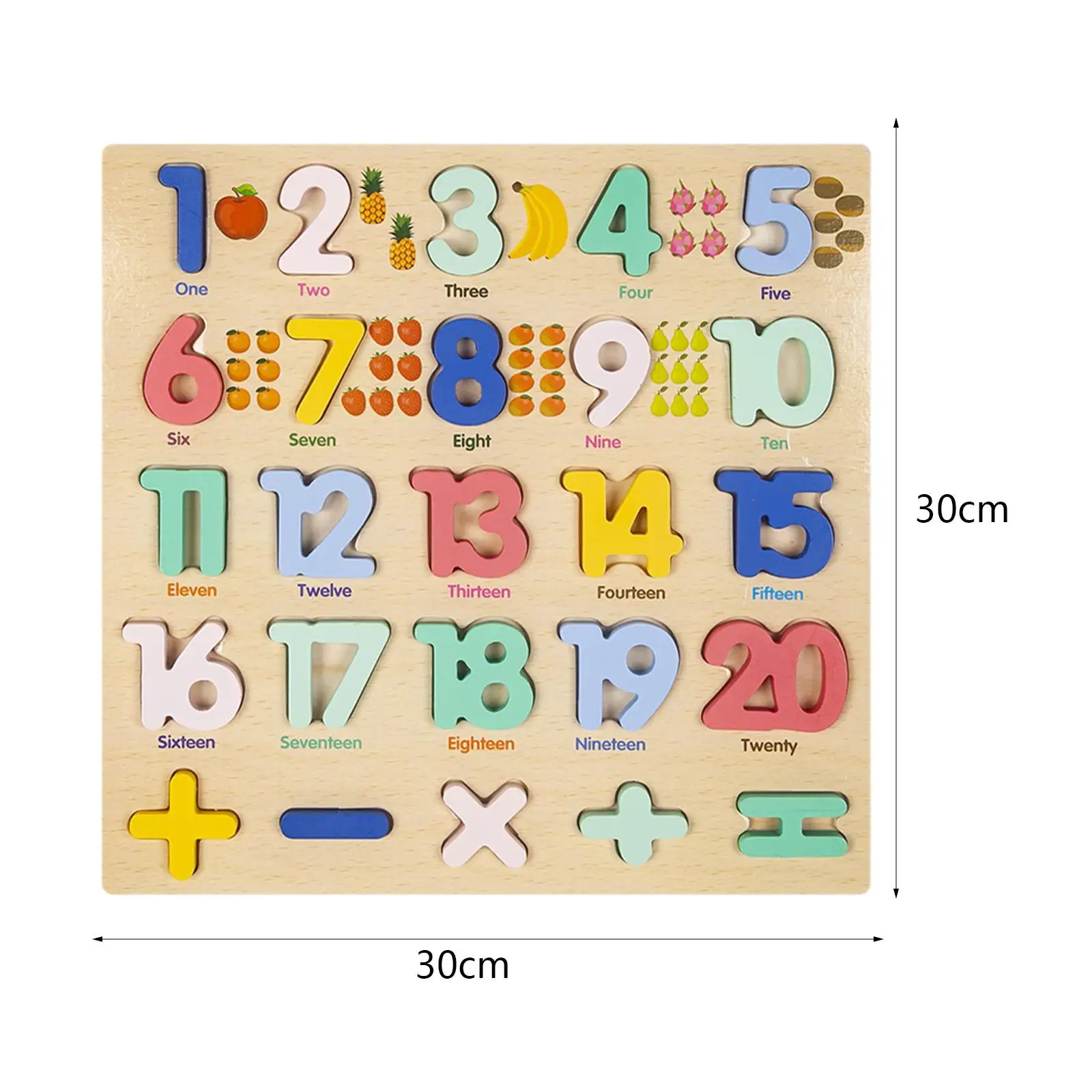 Wood Pegged Puzzle Board Educational Toy Bright Color Children's Alphabet Puzzle