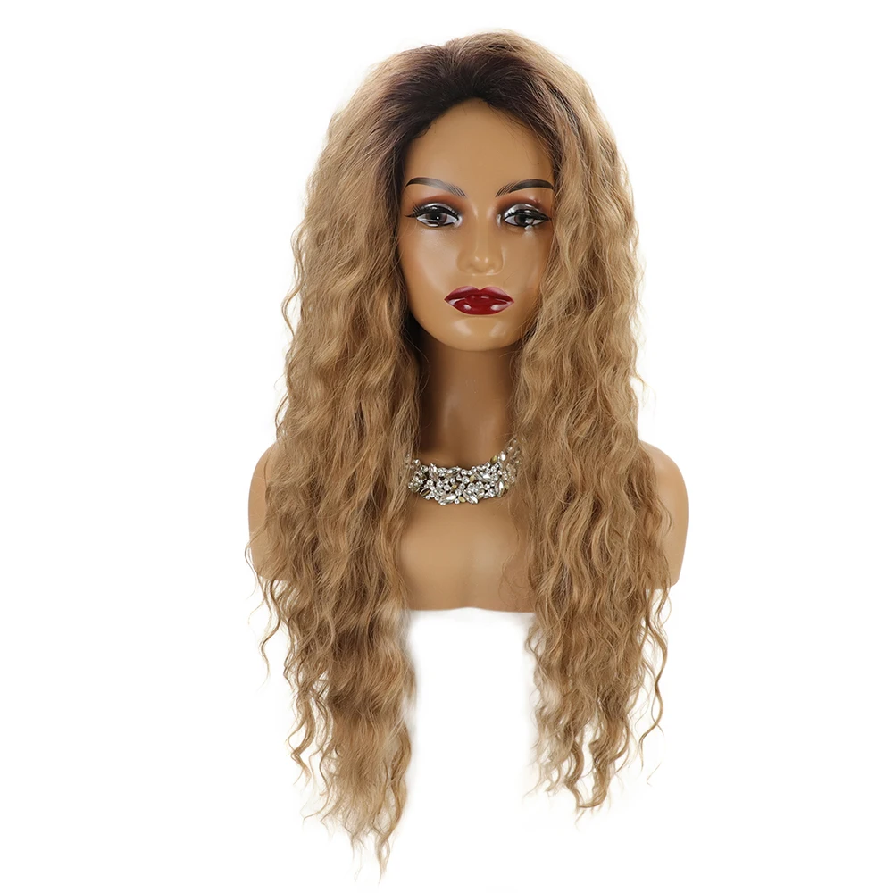 

Amir Synthetic Womens Wig Ash Blonde Long Hair Curly Wig Female Natural Wavy Ombre Wig Halloween Costume for Women