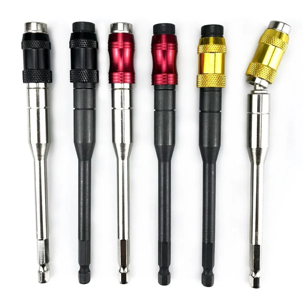 1/4 Inch Hex Magnetic Screw Drill Tip Quick Change Locking Bit Holder Drill Screw Tool Drive Guide Drill Bit Extension Rod