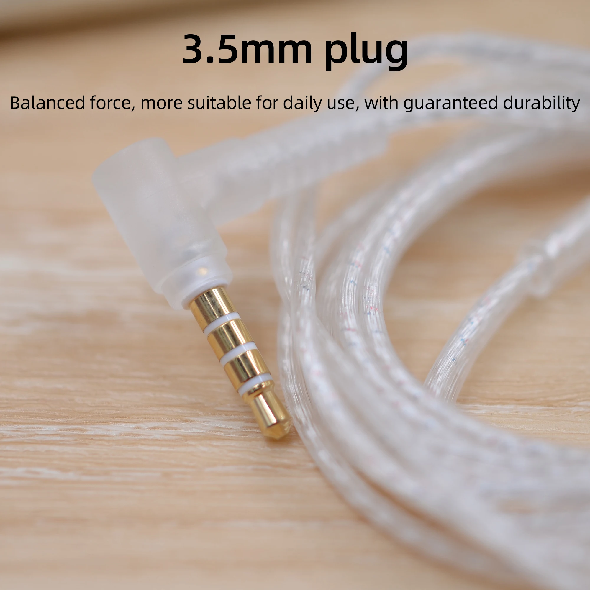 KZ Headphone Cord High-Purity Silver-Plated Flat Cable Copper Cube Mixed Upgrade Cable Earphone Wire Original Headset 3.5MM