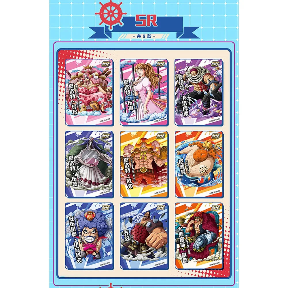 One Piece Collection Cards for Children Anime Character Shanks Sabo Borsalino Colorful Hot Stamping Gold UR Cards Hobbies Gifts