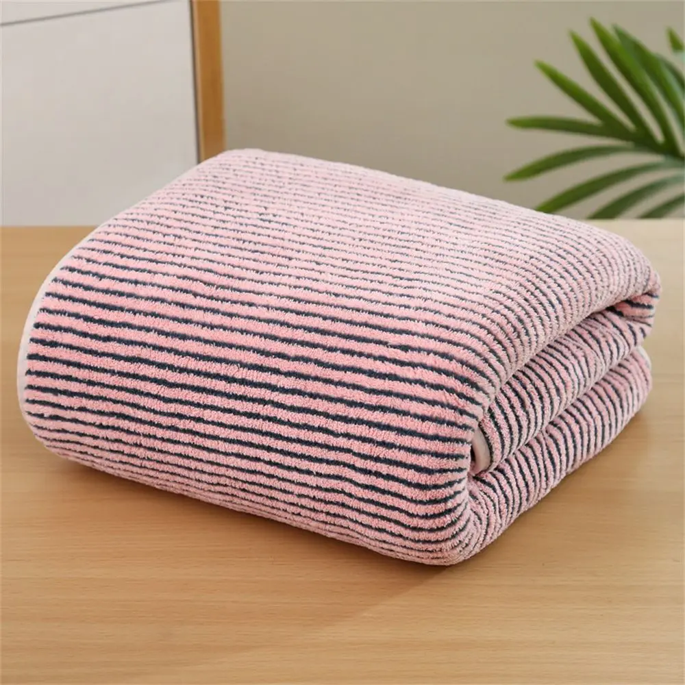 Coral Fleece Deep Striped Towel Velvet Absorbent Towel Thick Soft Bathroom Facial Towel Comfortable Facial Wipes