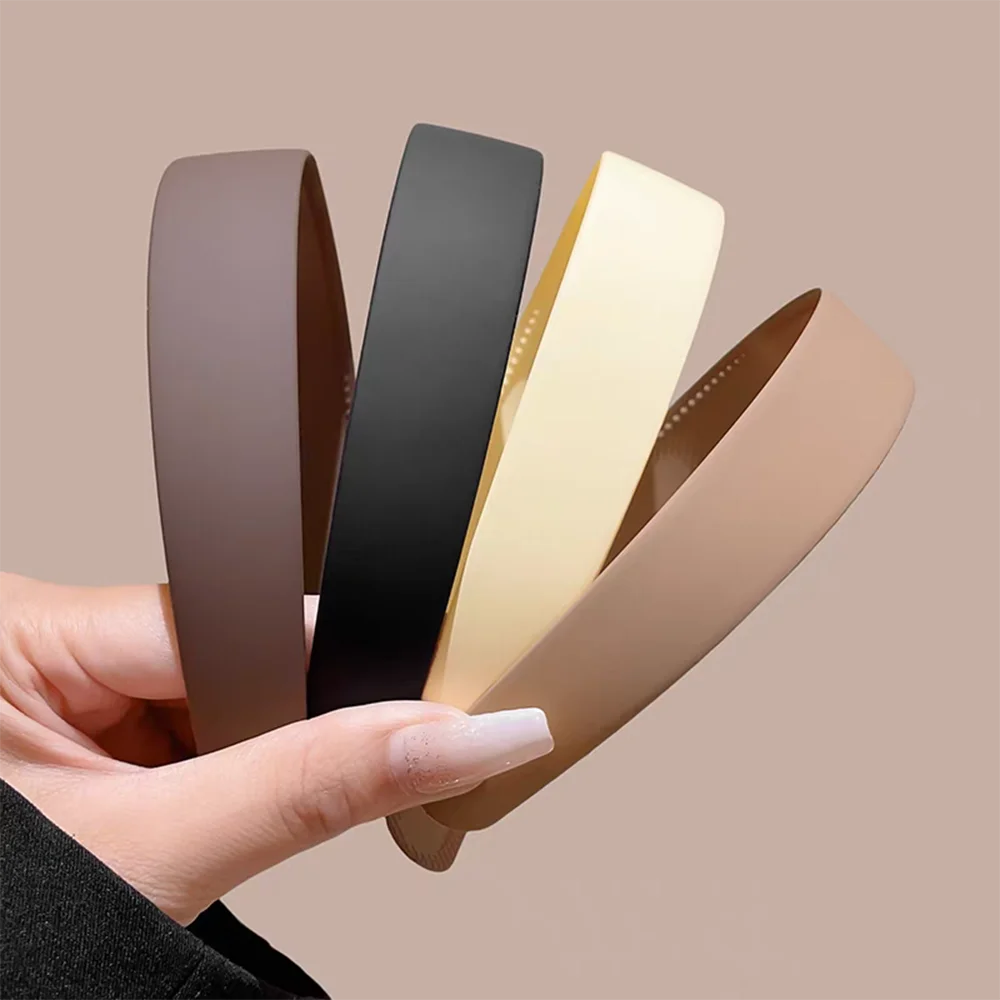 4-teiliges europäisches und amerikanisches schwarzes Khaki-Stil-Haarband, Stirnbänder für Damen und Herren, vielseitiges Mädchen, koreanisches tägliches Haar-Accessoire-Werkzeug – Detail 7