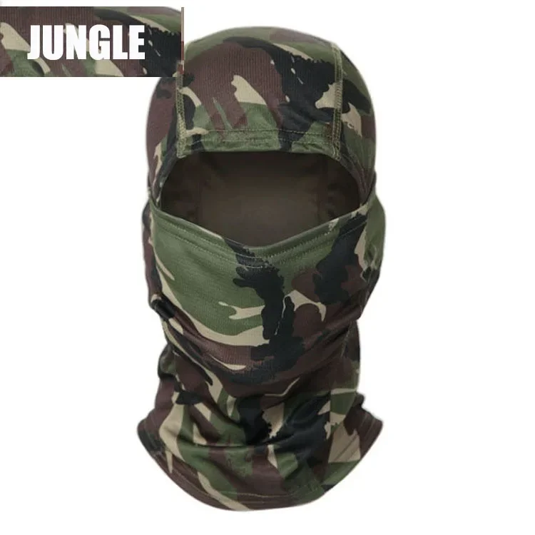 Multicam syal Balaclava taktis, pelindung wajah penuh topi berburu bersepeda Balaclava kamuflase