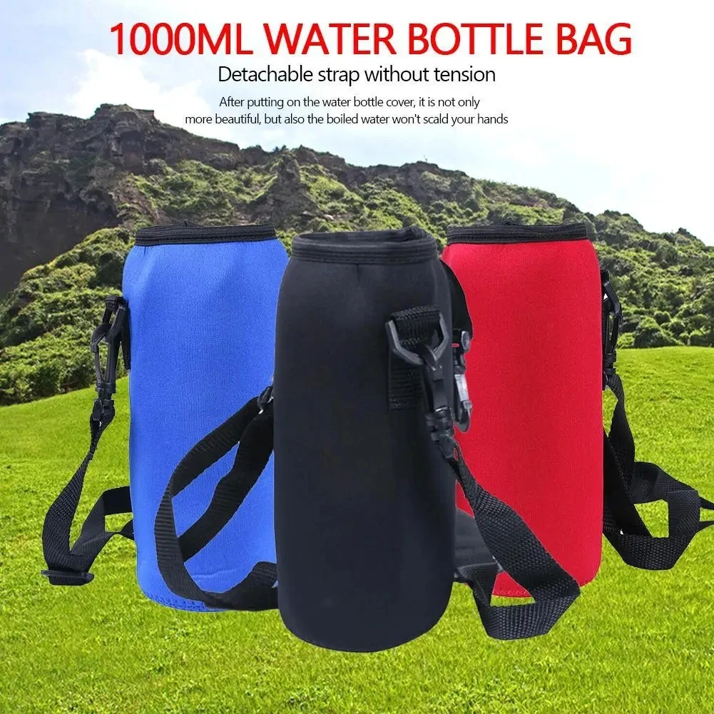 Refroidisseur de bouteille isolé en néoprène de 1000ML, sacs à manches thermiques, étui de transport, Camping randonnée sport, sac de bouteille d'eau